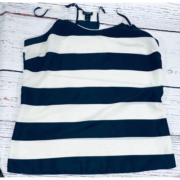 J Crew Outlet Navy & White Striped Sleeveless Halter Top Size 12 Sexy Nautical - Picture 6 of 11
